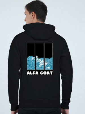 Black Unisex Heavyweight Fleece Zip Hoodie
