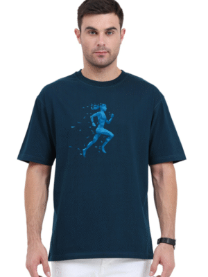 Run Free: Unisex Oversized Sprinting Girl T-Shirt