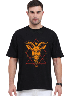 Raging Goat: Black Unisex Oversized T-Shirt