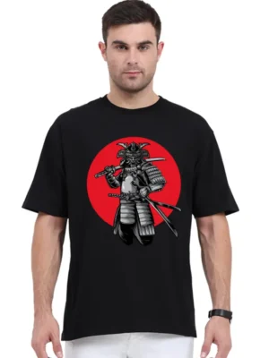 Shadow Samurai: Black Unisex Oversized T-Shirt