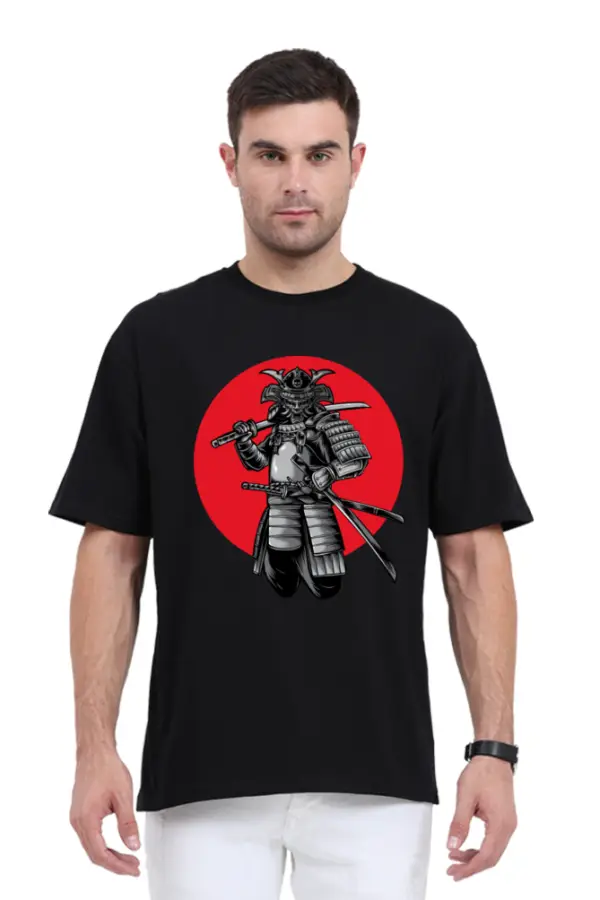 Shadow Samurai: Black Unisex Oversized T-Shirt