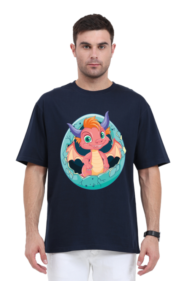 Hatched Dragon: Unisex Oversized Classic T-Shirt - Image 3