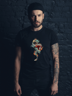 Dragon Fury: Black Unisex Oversized Classic T-Shirt