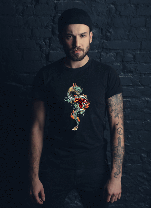 Dragon Fury: Black Unisex Oversized Classic T-Shirt