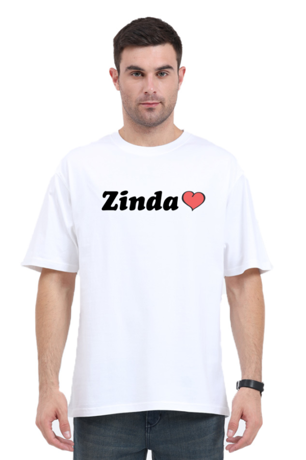 Zinda Dil White Oversized Unisex T-Shirt