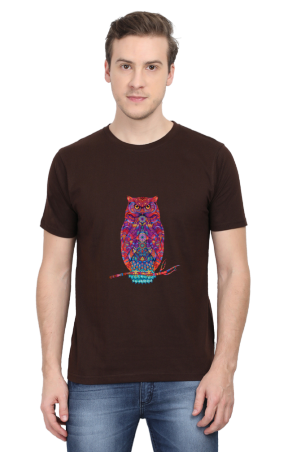 Vibrant Owl Unisex Classic T-Shirt – Bold & Artistic Style - Image 3