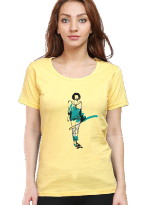 Women’s T-Shirt – Line-Art Girl Effortless Elegance