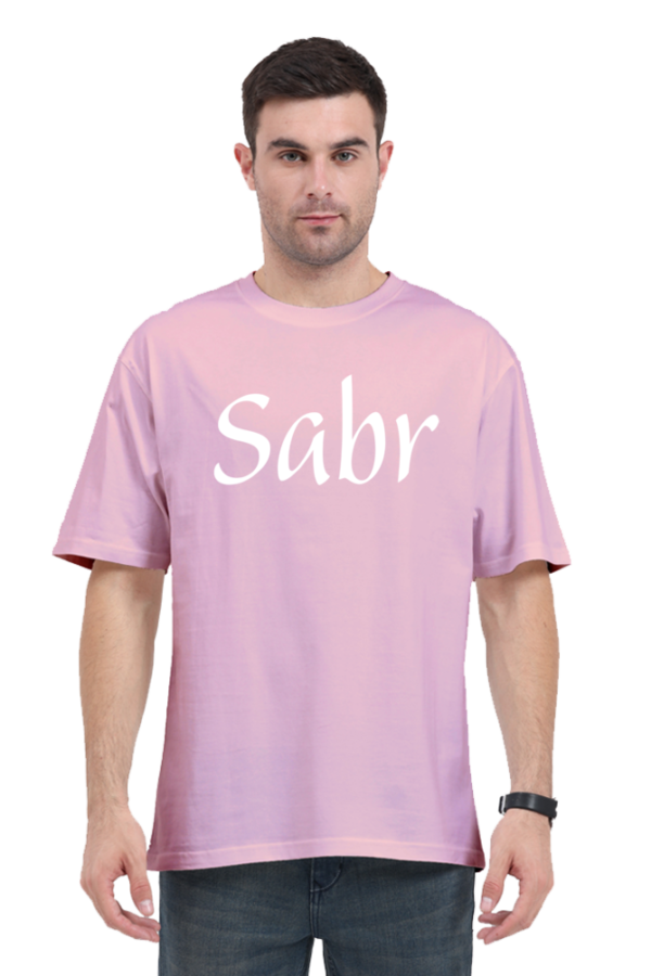 Sabr Oversized Unisex T-Shirt – Soft Comfort in Baby Pink