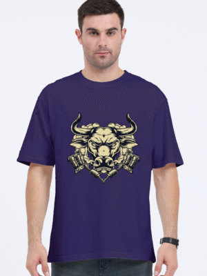Marching Bull Oversized Unisex T-Shirt Front And Back Printed – Power & Style in Every Step