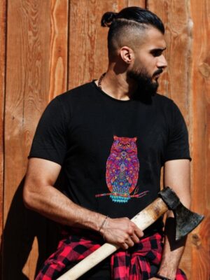 Vibrant Owl Unisex Classic T-Shirt – Bold & Artistic Style