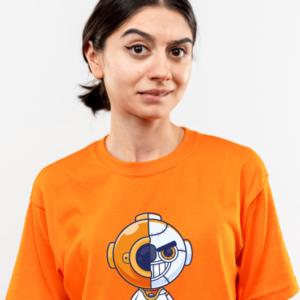 Half-Creepy Robot Unisex Classic T-Shirt – Futuristic & Bold