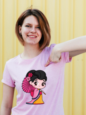 Elegant Japanese Girl T-Shirt – Classic Art Meets Comfort