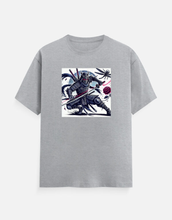 Japanese Warrior In Action T-Shirt - Image 3