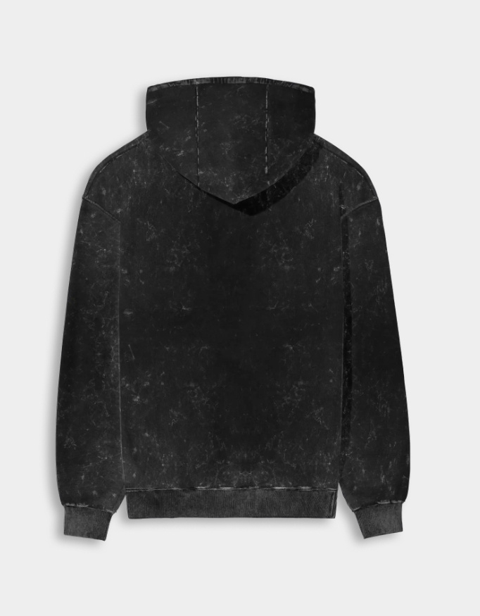 Black Acid Wash Unisex Hoodie - Image 2