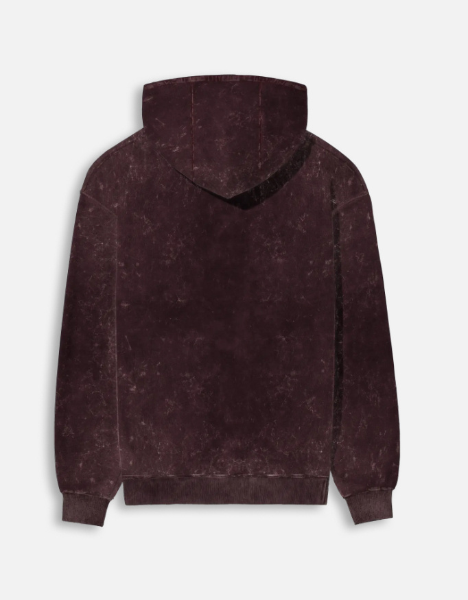 Unisex Acid Washed Maroon Hoodie - Image 2