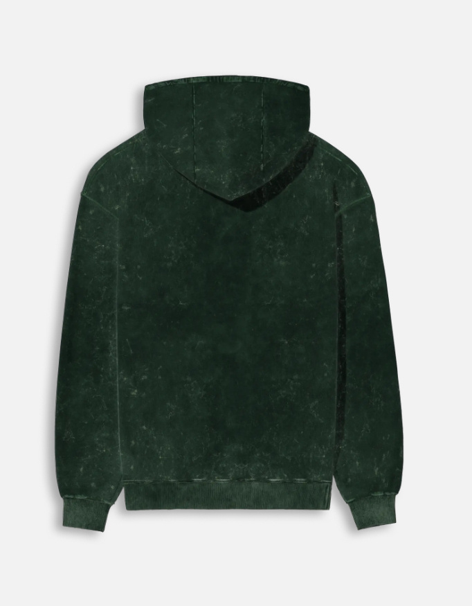 Green Acid Washed Unisex Hoodie - Image 2