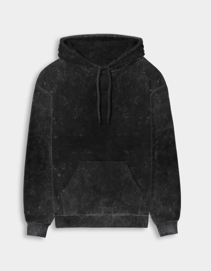 Black Acid Wash Unisex Hoodie