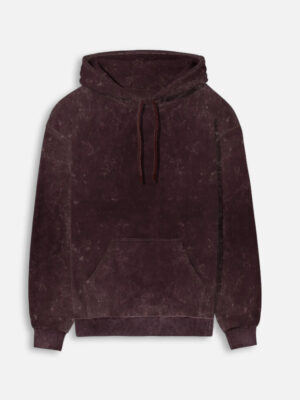 Unisex Acid Washed Maroon Hoodie