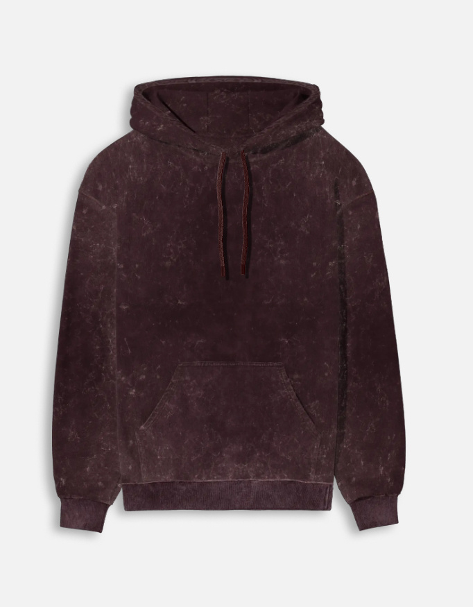 Unisex Acid Washed Maroon Hoodie