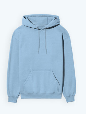 Plain Baby Blue Unisex Hoodie - 300 GSM - Alfa Goat