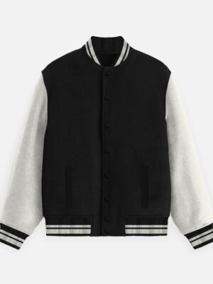 Unisex Black Varsity Jacket - Alfa Goat