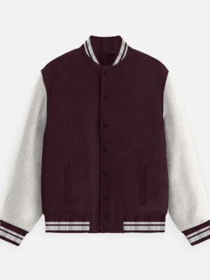 Unisex Maroon Varsity Jacket - Alfa Goat