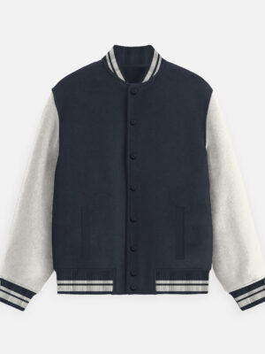 Unisex Navy Blue Varsity Jacket - Alfa Goat