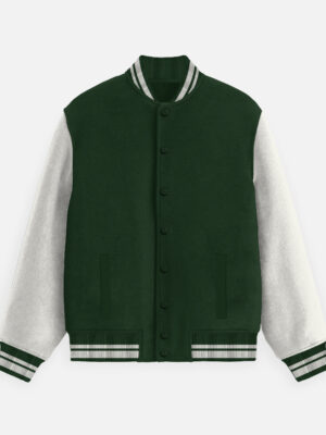 Unisex Bottle Green Varsity Jacket - Alfa Goat