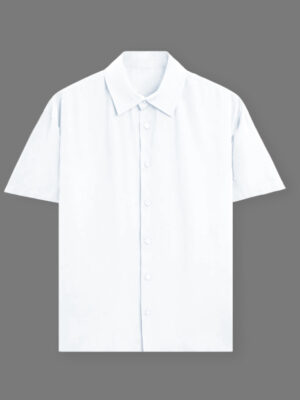 Unisex Oversized Half Sleeve White Shirt